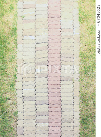 stone walkway on green grass in garden stone walkway on green grass in garden 67049525