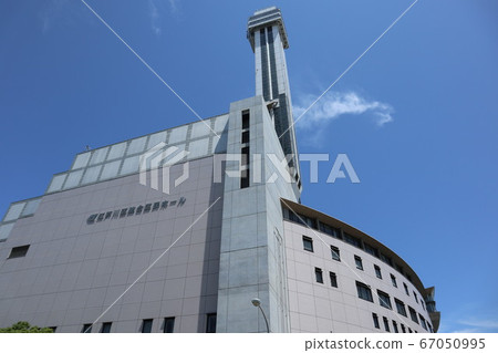 Tower hall Funabori and blue sky Tower hall Funabori and blue sky 67050995
