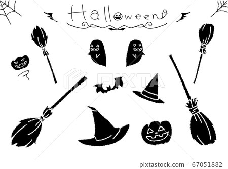 Halloween broom hand-painted 67051882