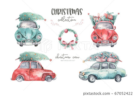 Watercolor Christmas Holiday Card Stock Illustration 67052422 Pixta