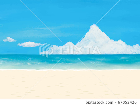 Watercolor vector with irrigation clouds, blue sky and sea Watercolor vector with irrigation clouds, blue sky and sea 67052426