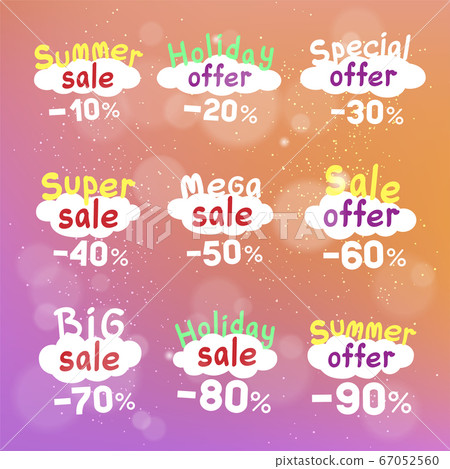 summer sale discount label set 67052560