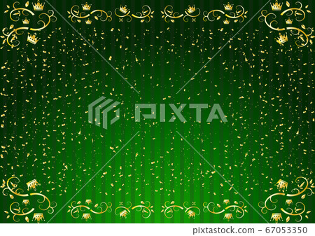 皇冠框架五彩紙屑綠色漸變條紋背景 67053350