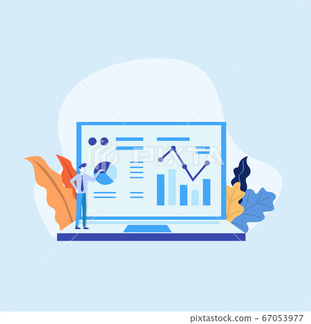 statistics charts analysis on Computer screen - Stock Illustration ...