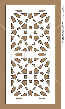 Laser cutting. Arabesque decorative vector panel. Template for interior partition in arabic style. Laser cutting design Laser cutting. Arabesque decorative vector panel. Template for interior partition in arabic style. Laser cutting design 67054515