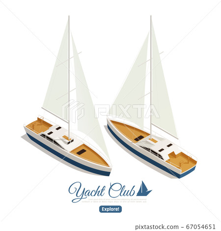 Yacht Club Isometric Design - Stock Illustration [67054651] - PIXTA