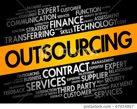 Outsourcing word cloud collage, business concept Outsourcing word cloud collage, business concept 67054807