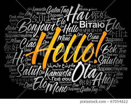 Hello word cloud in different languages 67054822