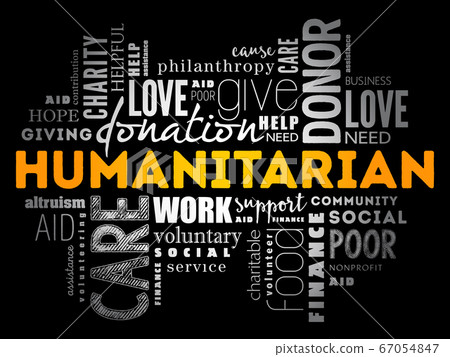 Humanitarian word cloud collage, social concept Humanitarian word cloud collage, social concept 67054847