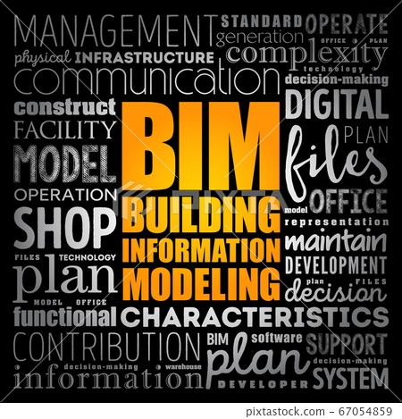 BIM - building information modeling word cloud BIM - building information modeling word cloud 67054859