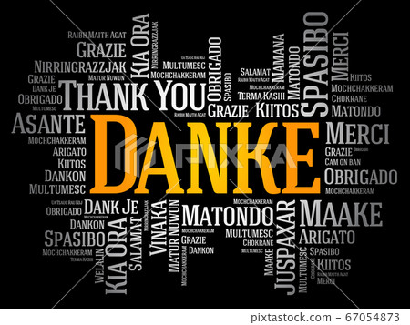 Danke (Thank You in German) word cloud Danke (Thank You in German) word cloud 67054873