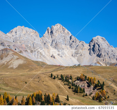 Autumn alpine mountain lake near San Pellegrino Autumn alpine mountain lake near San Pellegrino 67055535