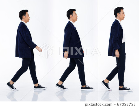 Asian Man 20s blue suit difference poses white Asian Man 20s blue suit difference poses white 67055755
