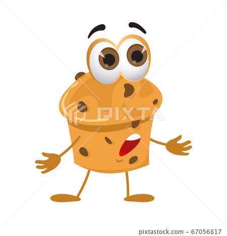 Funny Cake with eyes on white background, funny 67056817