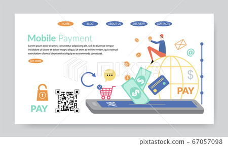 Mobile Payment, creative website template 67057098