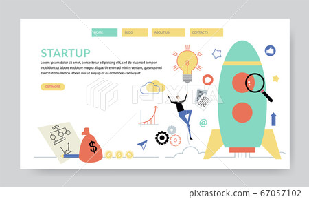Startup concept, creative website template Startup concept, creative website template 67057102