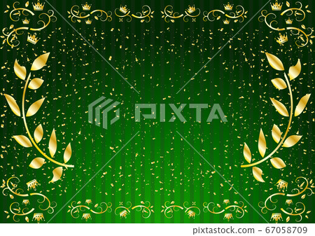 月桂樹冠框架五彩紙屑條紋背景 插圖素材 圖庫