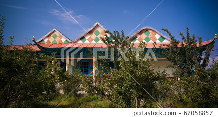 Exterior view to dungan mosque in Karakol, 67058857