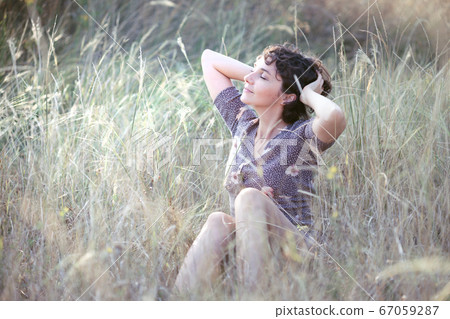 portrait of a happy smiling girl 67059287