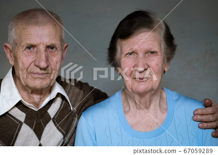 portrait of grandparents on a white background portrait of grandparents on a white background 67059289