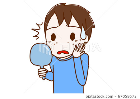 A boy who is shocked by stains A boy who is shocked by stains 67059572