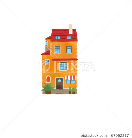 Illustration of fashionable European house Illustration of fashionable European house 67062217