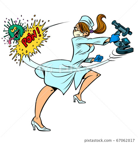 super hero nurse kills coronavirus, scientific research 67062817