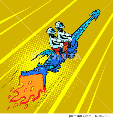 Astronauts fly into space on a dragon 67062829