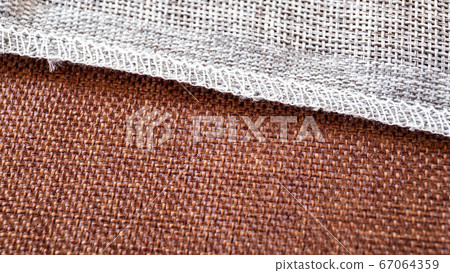 Gray and brown textiles. Fabric for decoration, embroidery 67064359