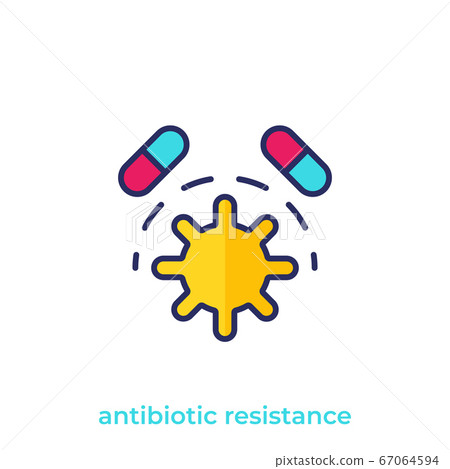 antibiotic resistance vector icon on white antibiotic resistance vector icon on white 67064594