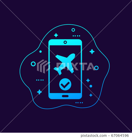 flight mode in the smart phone, vector icon flight mode in the smart phone, vector icon 67064596