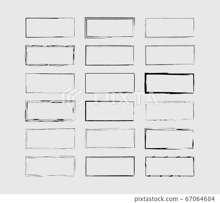 Set of black rectangle vector grunge frames. Set of black rectangle vector grunge frames. 67064684