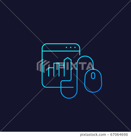 increase, growth vector linear icon 67064698