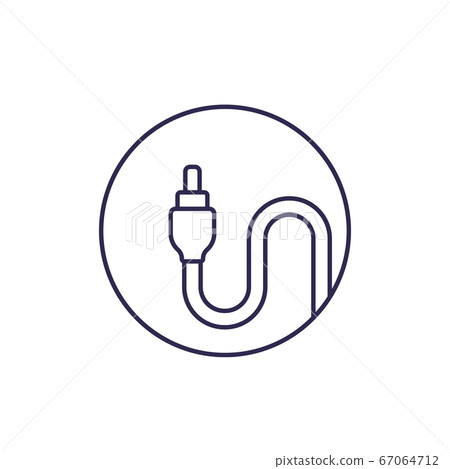cable vector line icon on white 67064712