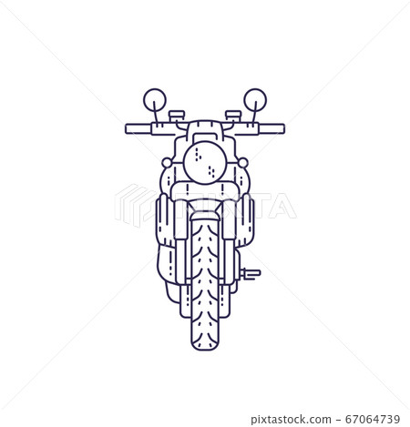 Motorcycle, retro motorbike on white, vector 67064739