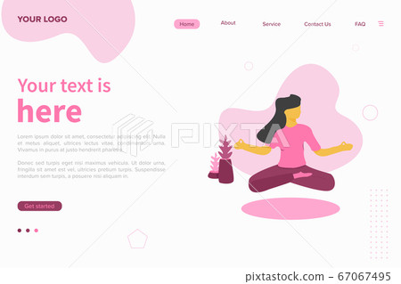 Concept illustration for yoga, meditation, relax, recreation, healthy lifestyle. 67067495