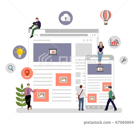 Internet, IT business, global network image illustration 67069804