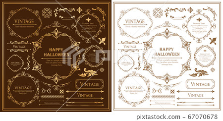 Halloween frame material, October, antique decoration, vintage pattern, plant ivy Halloween frame material, October, antique decoration, vintage pattern, plant ivy 67070678