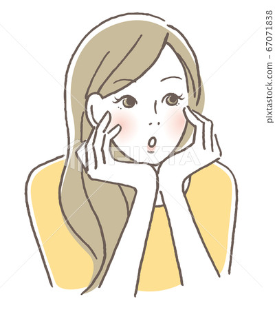 A woman thinking with a cheek A woman thinking with a cheek 67071838