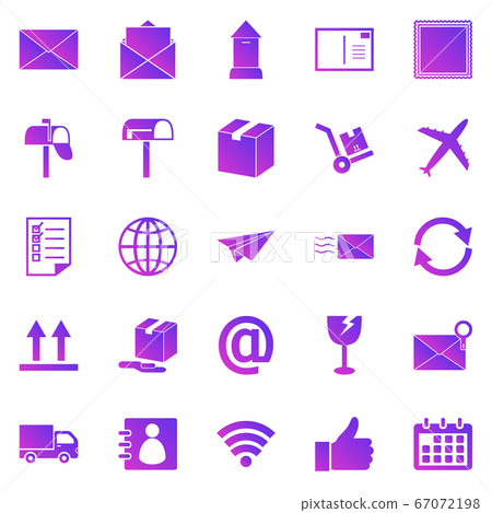 Post gradient icons on white background - Stock Illustration [67072198 ...