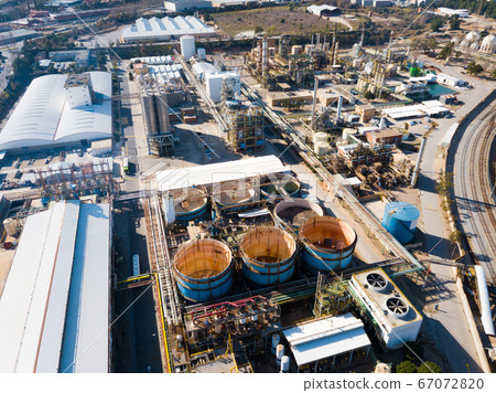 Top view of the chemical plant and the surrounding area 67072820