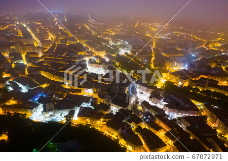 Aerial view of night Burgos Aerial view of night Burgos 67072971