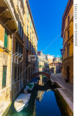 Venice cityscape with narrow canal Venice cityscape with narrow canal 67073951