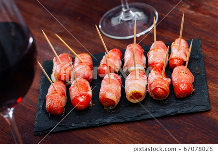 Bacon wrapped cocktail wieners Bacon wrapped cocktail wieners 67078028