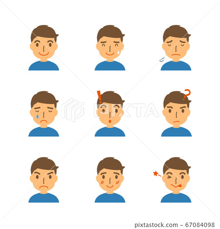 Men's faces with various expressions 67084098