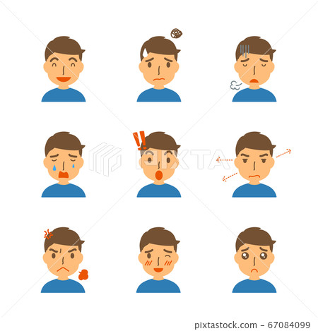 表情各異的男人的臉 表情各異的男人的臉 67084099