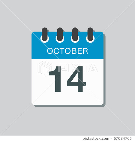 14 October Icon Calendar icon day 14 October, template icon date - Stock Illustration ...