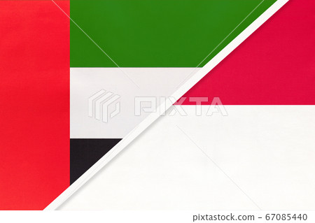 United Arab Emirates or UAE and Monaco, symbol of flags United Arab Emirates or UAE and Monaco, symbol of flags 67085440