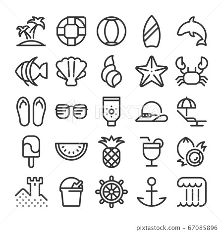 夏天的圖標集 夏天的圖標集 67085896