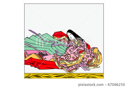 如今的Hyakunin Isshu Azuma Nishiki框架與Kasen-e 67 Suo Samurai 67086250